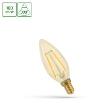 E14 5W LED kertepære, C35, kultråd, rav farvet glas, ikke dæmpbar, 2400K