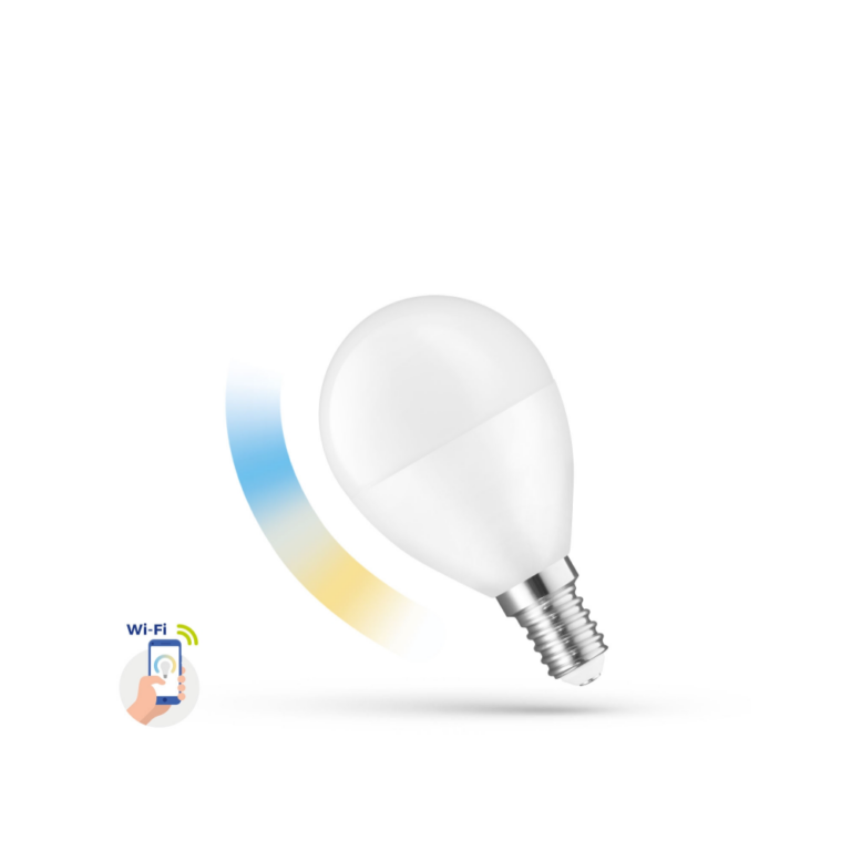 E14 5W Smart Home LED pære - P45, Tuya/Smart Life, virker med Google Home, Alexa og smartphones, CCT