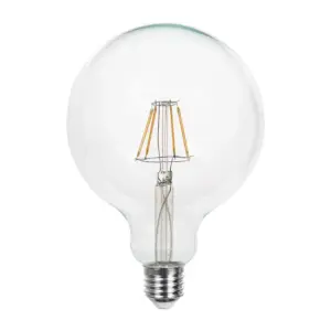 E27 10W LED filament globe pære - G125, 1055lm, klart glas, 125x173mm