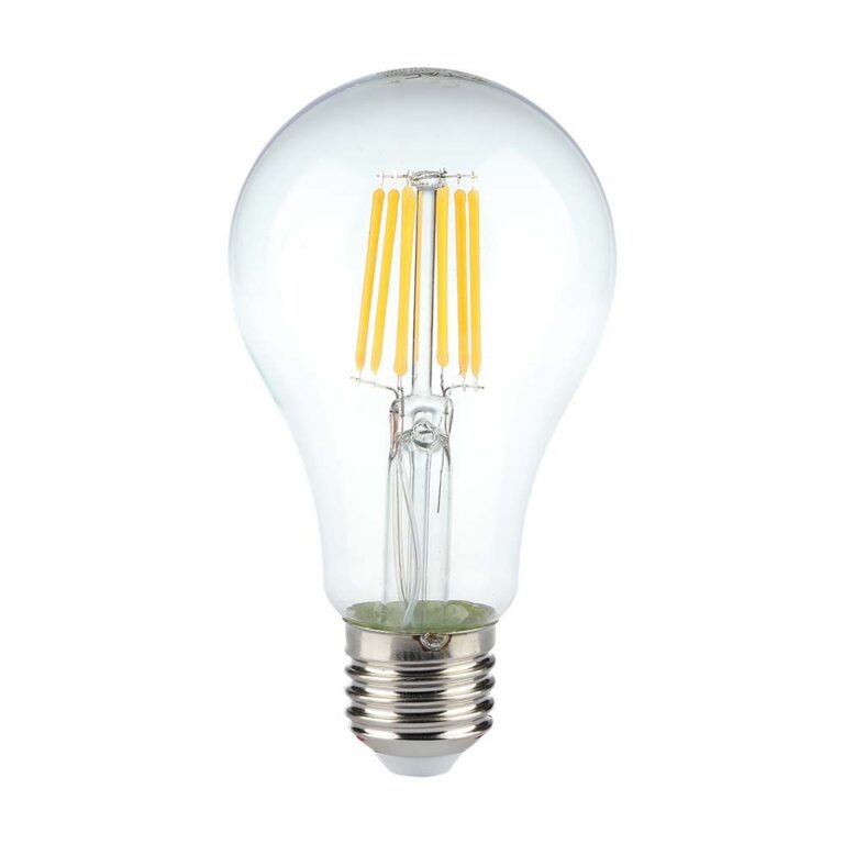 E27 10W LED filament pære - A60, klart glas, 1055lm, 4000K