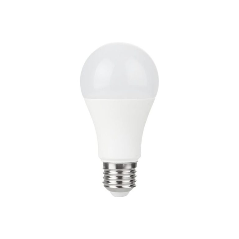 E27 10W LED pære, 12-60V - A60, 810lm, opal glas, AC/DC