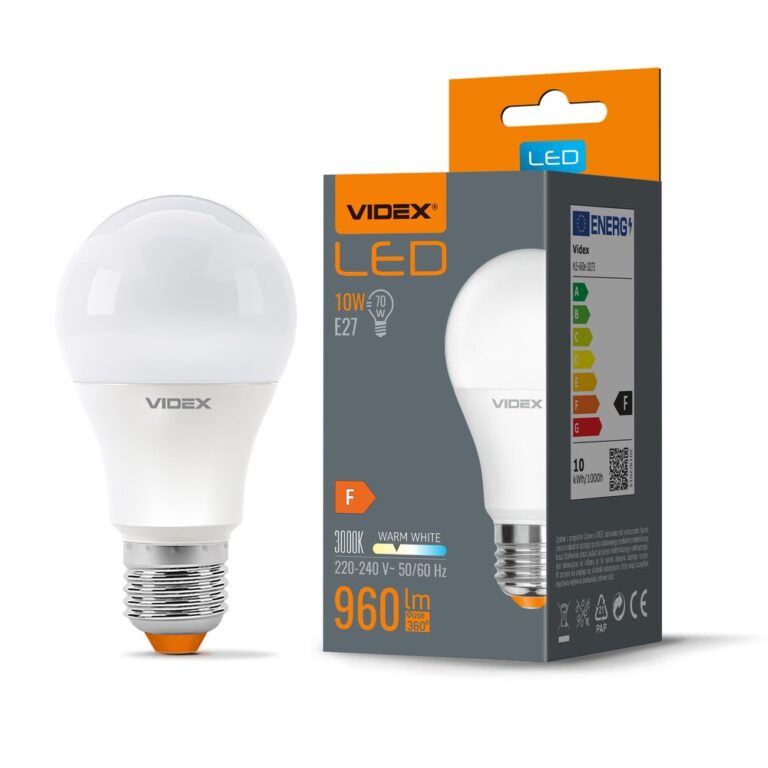 E27 10W LED pære - A60, 960lm, 3000K, varm hvid
