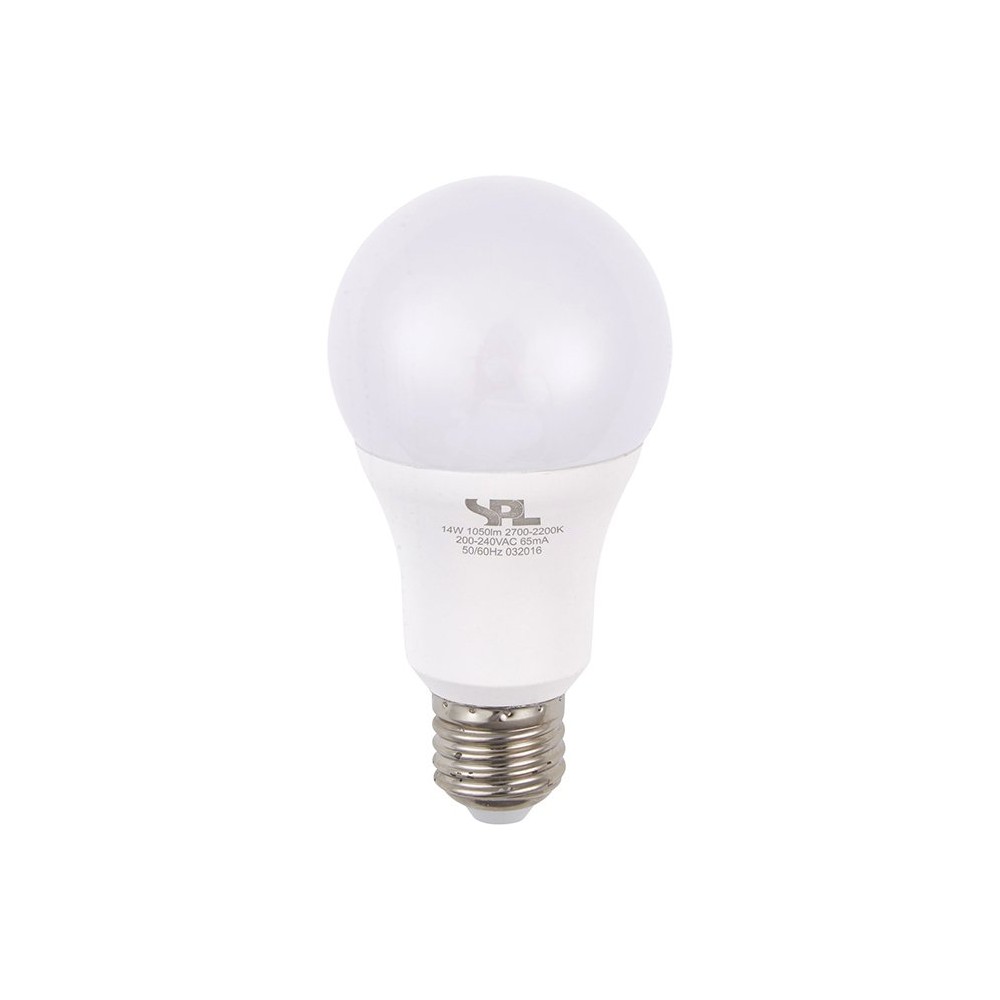 E27 14W dæmpbar LED pære - DimToWarm, 1050lm, A65, opal glas, 2000-2700K