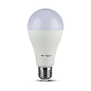 E27 17W dæmpbar LED pære - A65, Samsung LED chip, 1521lm, 6400K, hvid plast