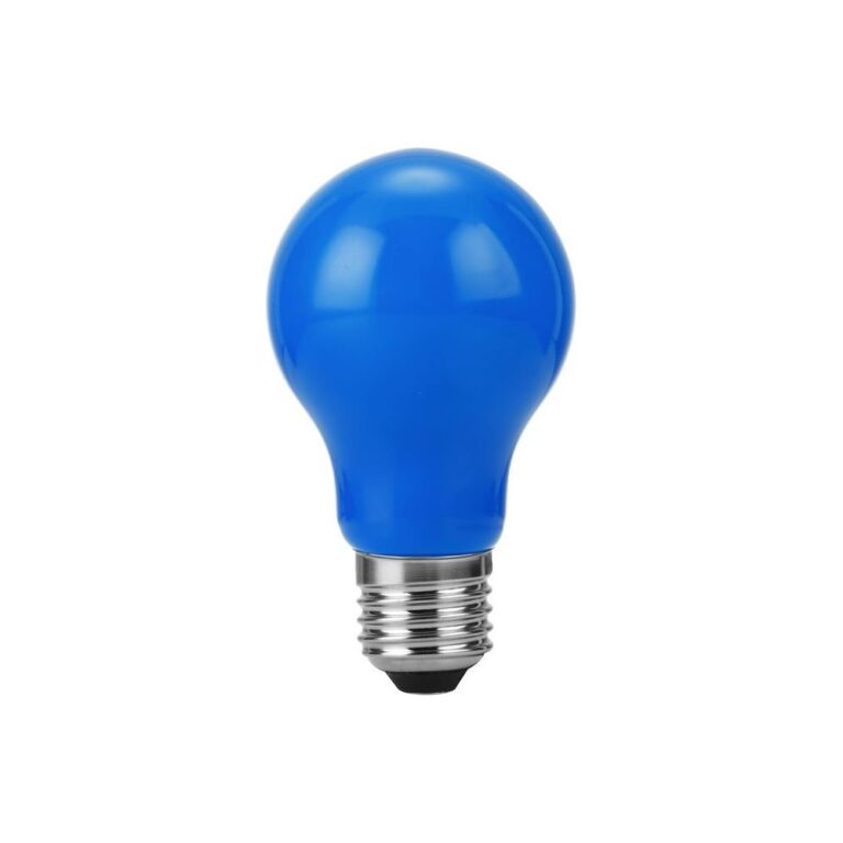 E27 1W LED filament pære - A60, blå, Party Colour Premium