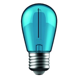 E27 1W LED kronepære - Blå, kultråd