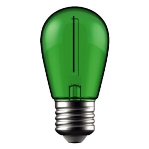 E27 1W LED kronepære - Grøn, Kultråd