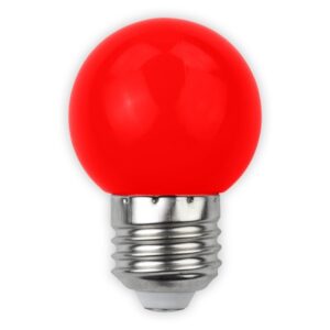 E27 1W LED kronepære - Rød, matteret