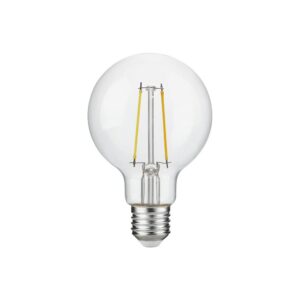 E27 2,5W dæmpbar LED filament pære - G80, 250lm, 2500K, klart glas