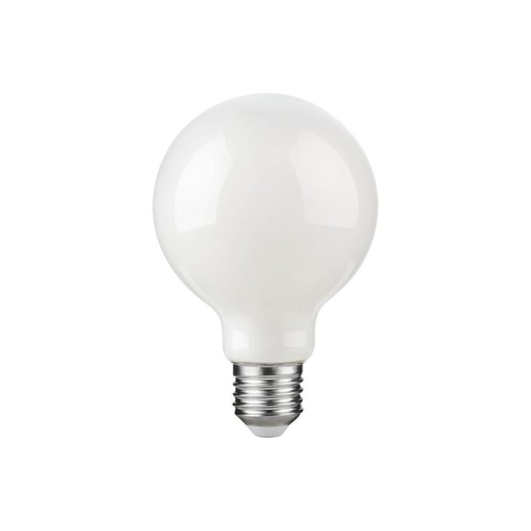 E27 2,5W dæmpbar LED filament pære - G80 Globe, opal glas, 2500K, 250lm