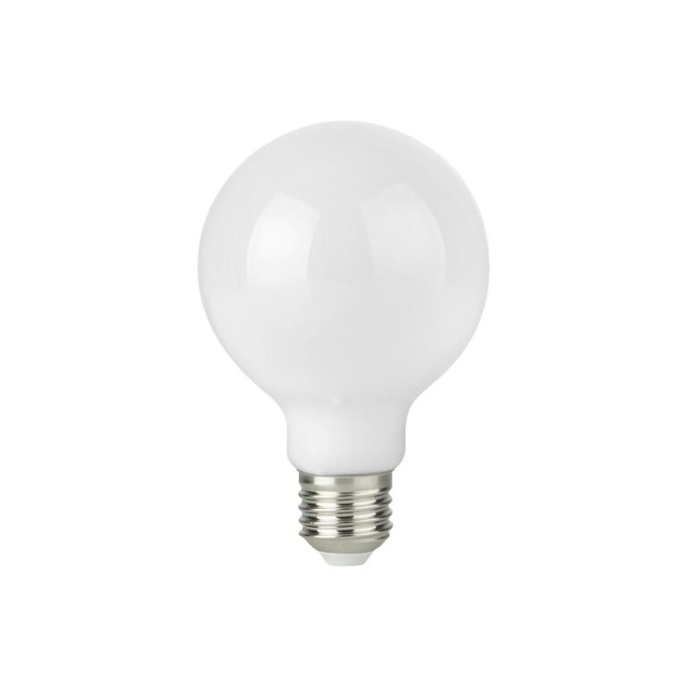 E27 2,5W dæmpbar LED globe pære - G95, opal glas, filament, 2500K