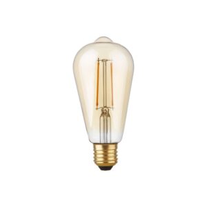 E27 2,9W dæmpbar LED Rustika pære - ST64, filament, 2200K, guld glas, 250lm