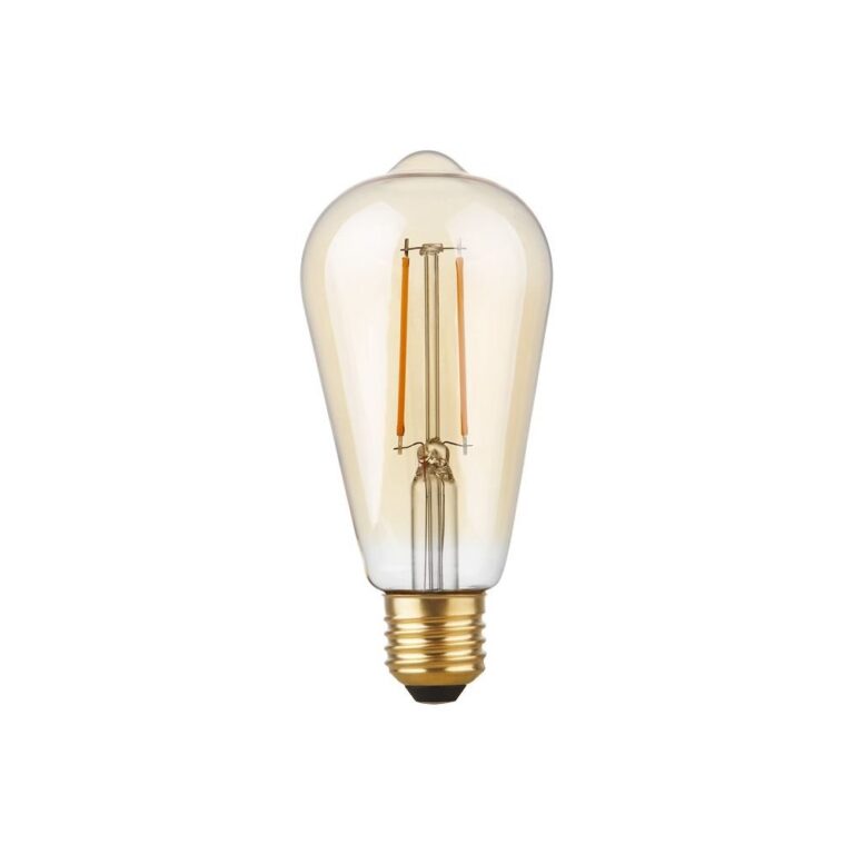 E27 2,9W dæmpbar LED Rustika pære - ST64, filament, 2200K, guld glas, 250lm