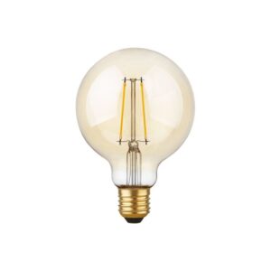 E27 2,9W dæmpbar LED globe pære - G95, filament, 2200K, guld glas