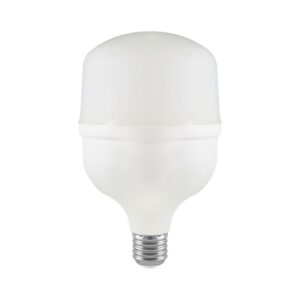 E27 30W LED pære - T100, 6500K, hvid plast, Ø10cm