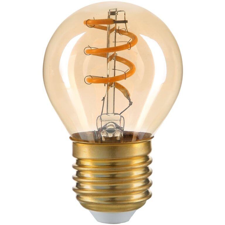 E27 3W LED pære - G45, Kultråd, røget glas