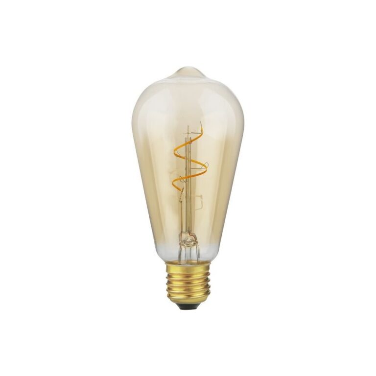 E27 4,2W Slim Flex Filament Rustika ST64 - 470lm, 2200K, guld glas, dæmpbar