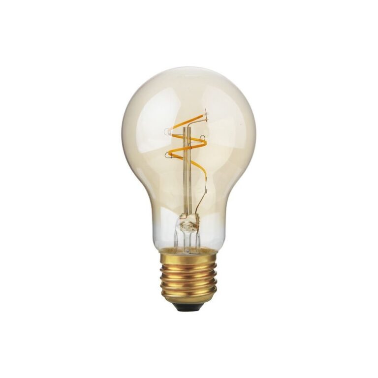 E27 4,2W Slim Flex Filament dæmpbar LED pære - 470lm, A60, 2200K, Gold finish