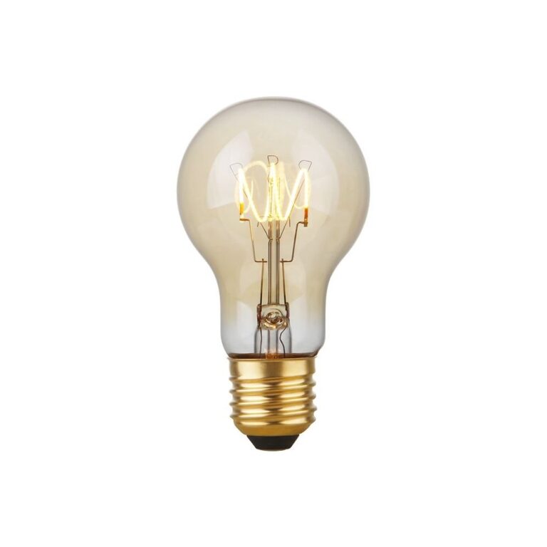 E27 4,2W dæmpbar LED pære - A60, Flex Filament, 2200K, guld glas, 470lm