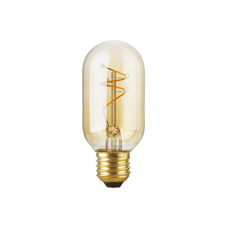 E27 4,2W dæmpbar Slim Flex LED pære - 11cm, 2200K, Gold, filament tube