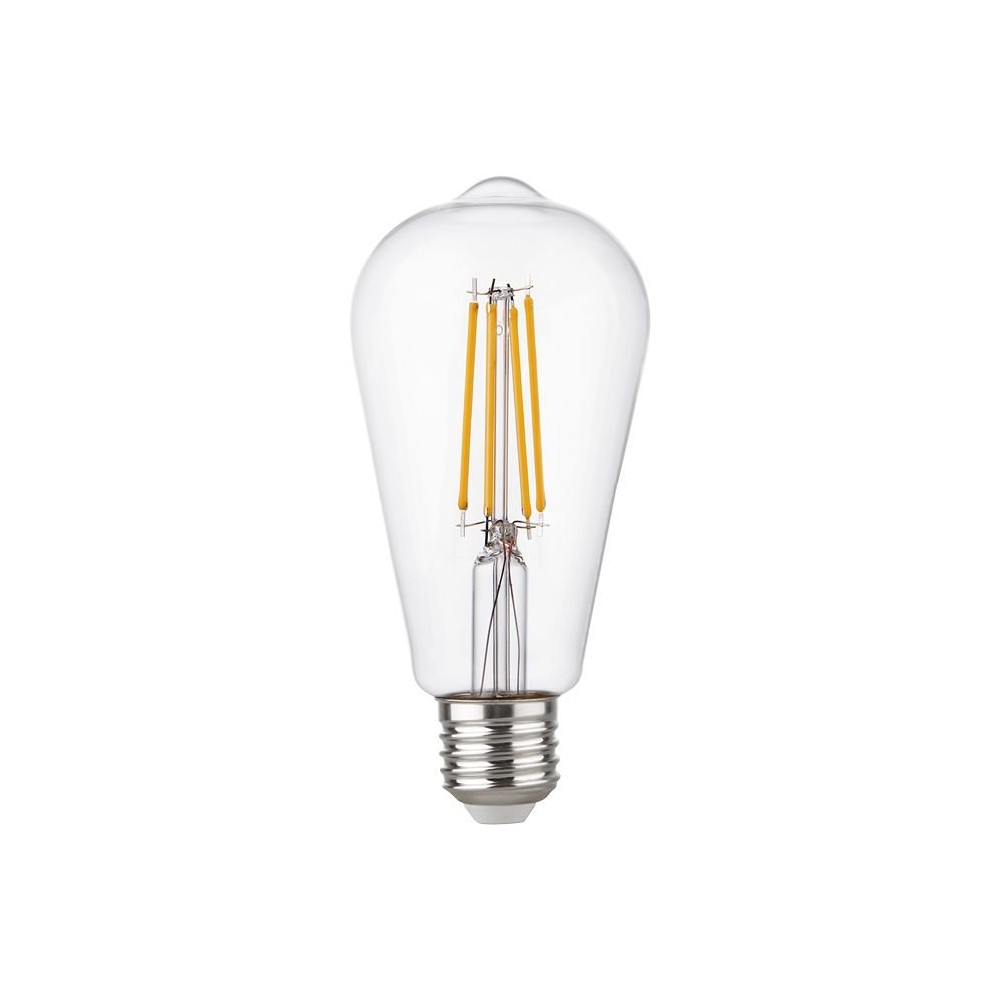 E27 4,7W dæmpbar LED Rustika pære - ST64, filament, 2500K, klart glas