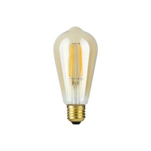 E27 4,7W dæmpbar LED Rustika pære - ST64, filament, gyldent glas, 2200K, 470lm