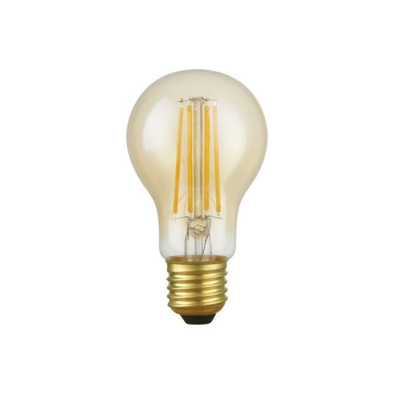E27 4,7W dæmpbar LED pære - Filament, A60, 470lm, 2200K, guld glas
