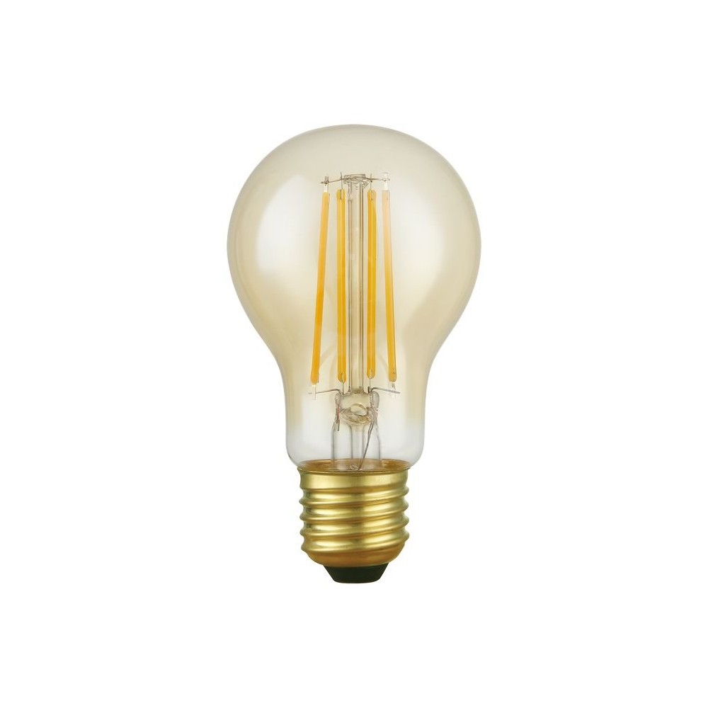 E27 4,7W dæmpbar LED pære - Filament, A60, 470lm, 2200K, guld glas