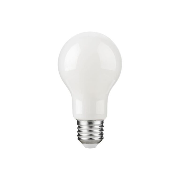 E27 4,9W dæmpbar LED pære - A60, filament, opal glas, 2700K, 600lm