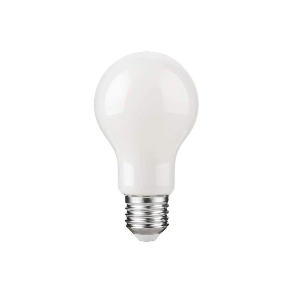 E27 4,9W dæmpbar LED pære - A60, filament, opal glas, 2700K, 600lm