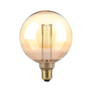 E27 4W G125 Art Filament LED pære - Amber glas, 1800K, laser graveringer, varm hvid filament