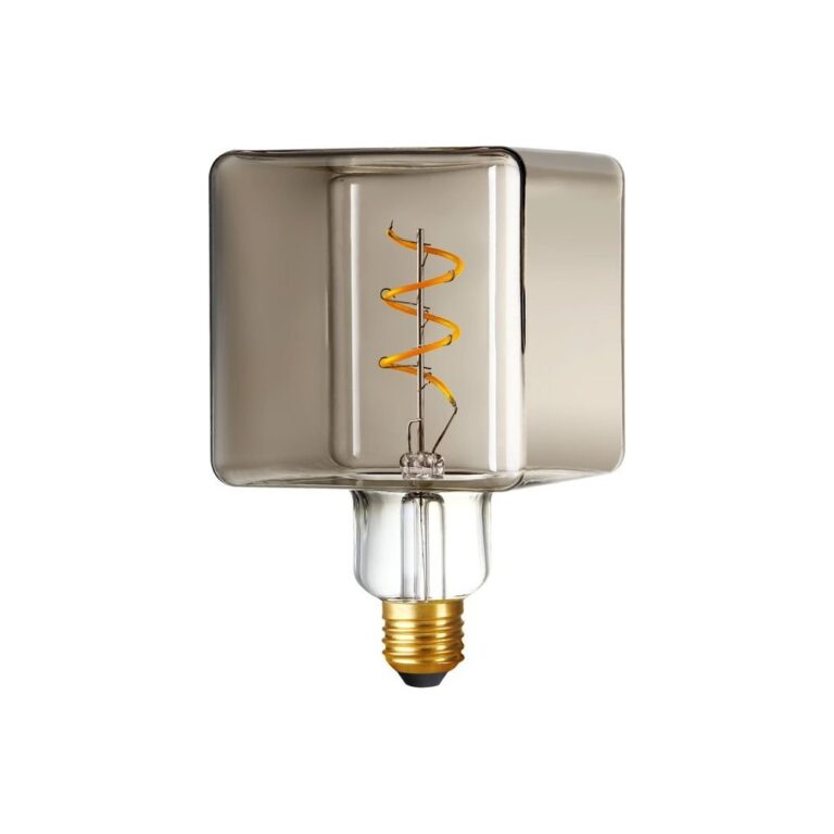 E27 4W LED Ice Cube filament pære - C95, dæmpbar, 2200K, røgfarvet glas