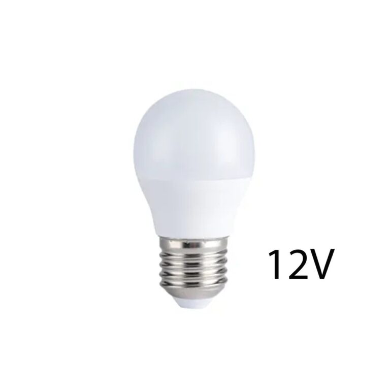 E27 4W LED pære - 12VDC, G45