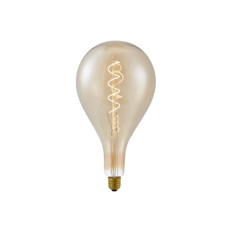 E27 4W XXL Filament LED pære - A157, 2000K, guld glas, dæmpbar, Flex filament