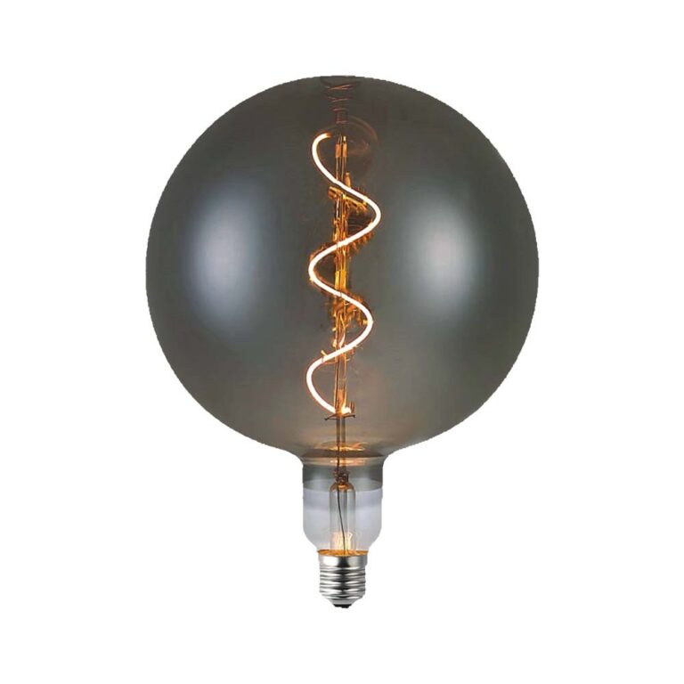 E27 4W dæmpbar G200S Spiral Filament LED pære - Smoky glas, 2700K, 120lm, 300Â° lysspredning