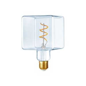 E27 4W dæmpbar LED Ice Cube pære - C95, 2500K, Crystal, Filament Flex
