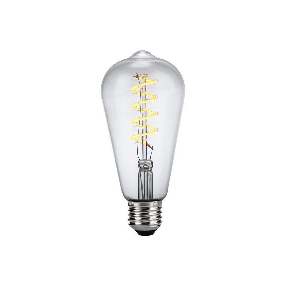 E27 4W dæmpbar LED Rustika pære - ST64, Flex Filament, 2200K, klar glas