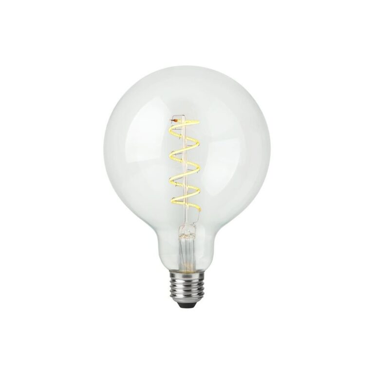 E27 4W dæmpbar LED filament pære - G125, Flex Globe, 2200K, 250lm, klart glas