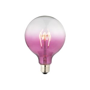 E27 4W dæmpbar LED filament pære - G125, Flex Globe, lilla glas, 140lm