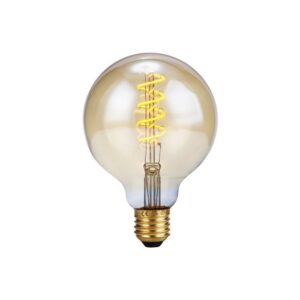 E27 4W dæmpbar LED filament pære - G95, Flex Globe, 200lm, 2000K, guld glas