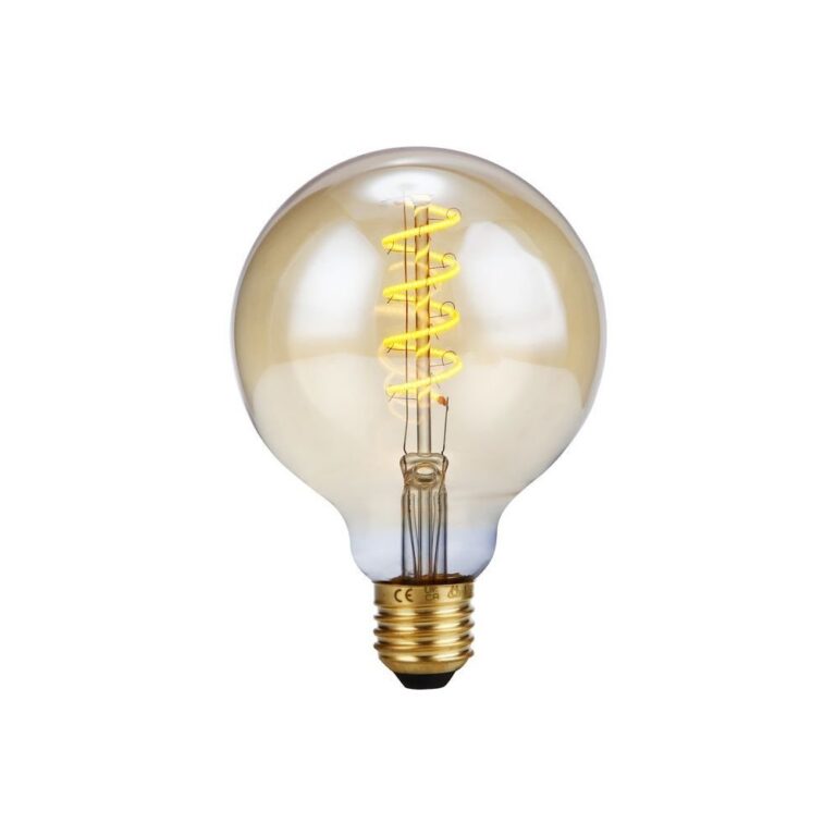E27 4W dæmpbar LED filament pære - G95, Flex Globe, 200lm, 2000K, guld glas