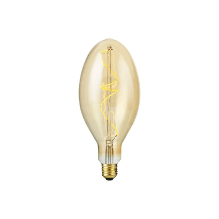 E27 4W dæmpbar LED pære - Big Flex Ellipse, 200lm, 2000K, guld glas, filament