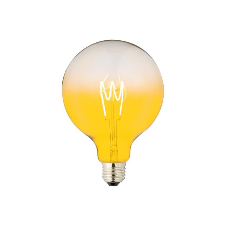 E27 4W dæmpbar LED pære - G125, Flex Filament, Gul, 140lm