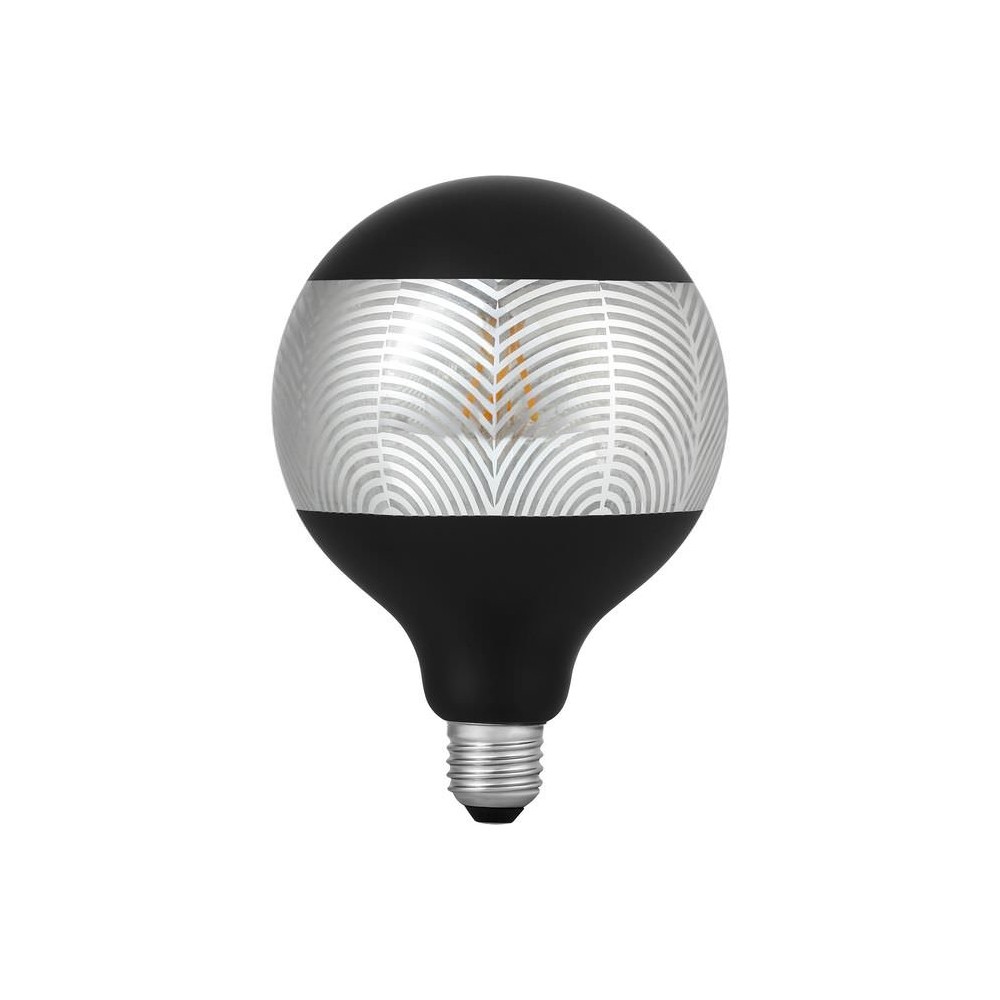 E27 4W dæmpbar LED pære - G125, Laser Leaf, sort/sølv, 120lm, 2500K