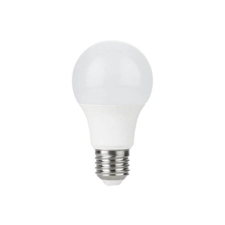E27 5,5W LED pære, 12-60V - A60, 600lm, opal glas, 3000K