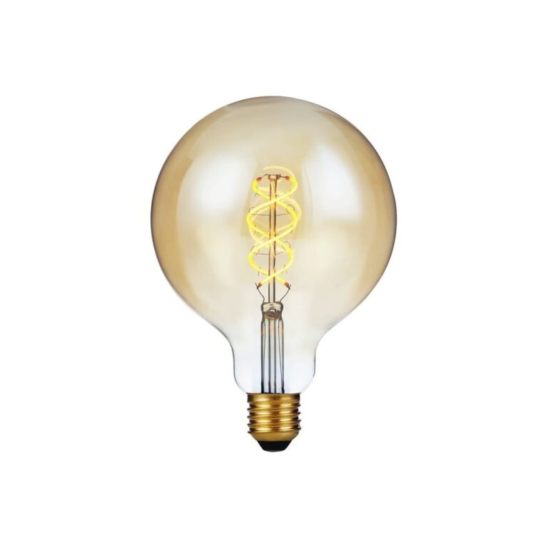 E27 5W 3-trin dæmpbar LED pære - G125, Filament Flex, 2200K, guld glas