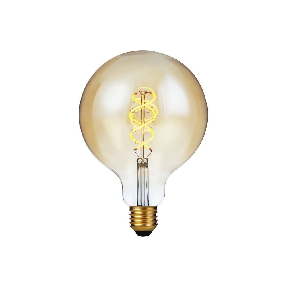 E27 5W 3-trin dæmpbar LED pære - G125, Filament Flex, 2200K, guld glas