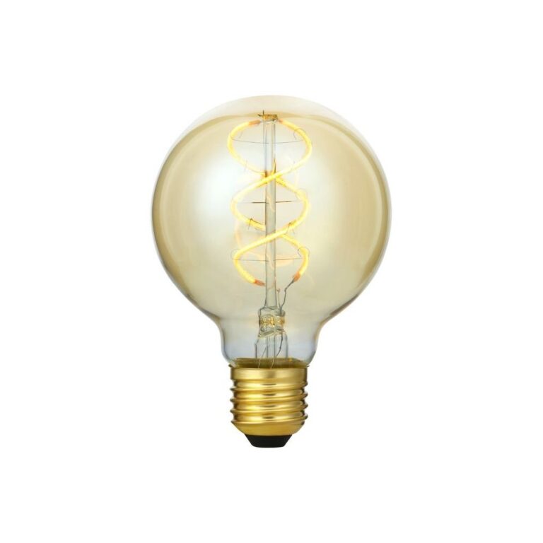 E27 5W 3-trin dæmpbar LED pære - G80, Gold, Flex filament, 2200K, 460lm