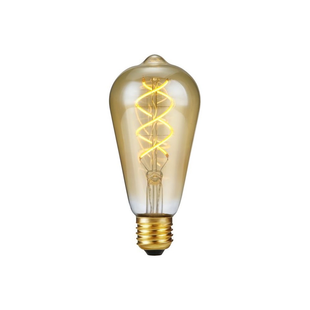E27 5W 3-trin dæmpbar LED pære - ST64 Rustika, Flex Filament, 2200K, guld glas