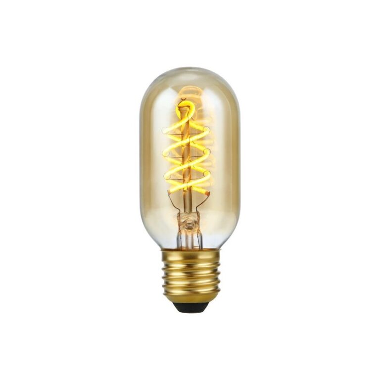 E27 5W dæmpbar LED pære - Filament Flex DH Tube, 2000K, guld glas, 300lm